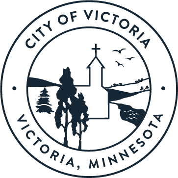An illustration within a circle, includes text 'City of Victoria, Victoria, Minnesota'.